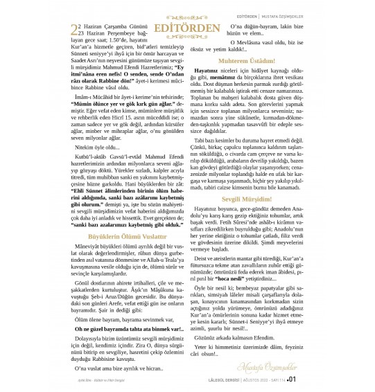Lalegül Dergi Agustos 2022 - Sayı 114